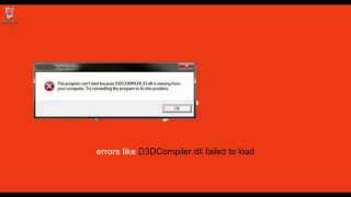 Fix all DLL error  like D3DCompiler dll error [upl. by Jamill]