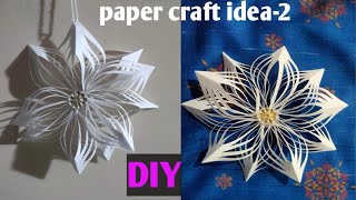 2Simple 3D Paper Snowflake wall hanging For Your Cristmas Decoration easy paper craft for kids [upl. by Fay]