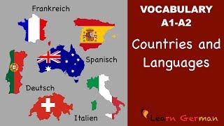 Learn German Vocabulary  Countries amp Languages in German Länder und Sprachen [upl. by Nattie]