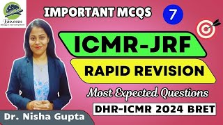 ICMR Revision Series Part7  Expected Questions for ICMR  Biodotcom  Dr Nisha Gupta  icmr jrf [upl. by Lelia805]