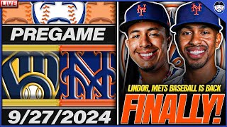 Mets vs Brewers Pregame  Lindors RETURN Lineups SP Matchup  9272024 [upl. by Esyli]