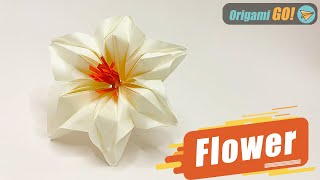 How to Make an Origami Flower  Paper Gardenia Flower Easy Tutorial origami [upl. by Auqinat]