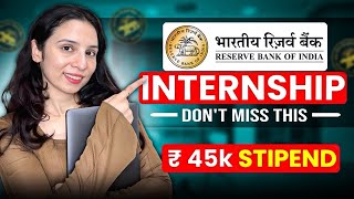 EARN ₹45000Month 🔥RBI Internship ➤ Ultimate Guide to Indias TopPaying Opportunity 2024 [upl. by Miah]