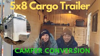 5x8 Cargo Trailer to Camper Conversion TIMELAPSE Start to Finish [upl. by Ejroj]