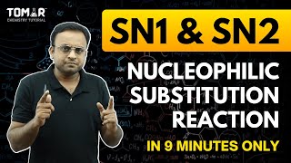 Nucleophilic substitution reaction  SN1 amp SN2 Class 12 Haloalkane and Haloarenes [upl. by Juna37]