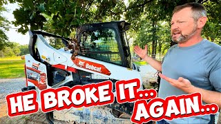 He broke the Bobcat skidsteer T66 again but can he get it to start [upl. by Aticnemrac]