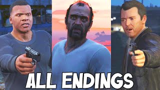 ALL THREE ENDINGS GTA V 21 [upl. by Nohsid]