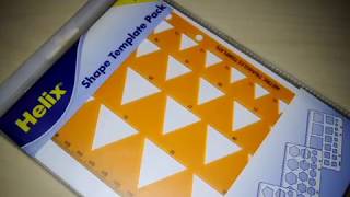 Helix Shape Stencil Template 4 pack Metric Traingles Squares Pentagons Hexagons close look [upl. by Bred13]