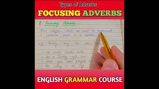 Focusing Adverbs  English Grammar [upl. by Garlinda]