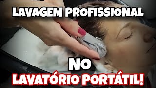 CABELO LIMPO E SAUDÁVEL LAVAGEM PROFISSIONAL NO LAVATÓRIO PORTATIL [upl. by Falk480]