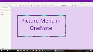 The OneNote Picture Menu [upl. by Semreh912]