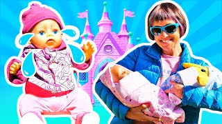 Mommy for Lucky  NEW EPISODE Baby Annabell dolls stroller amp family fun video for kids [upl. by Laubin]