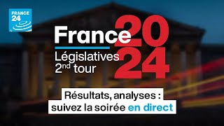 Législatives 2024 2nd tour  Résultats analyses  suivez la soirée en DIRECT • FRANCE 24 [upl. by Assilram144]