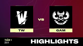 HIGHLIGHT  TW vs GAM  VCS 2024 MÙA XUÂN  Tuần 1  21012024 [upl. by Eahsram20]