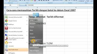 Cara kemasukan tarikh dalam Excel 2007 [upl. by Lennaj104]