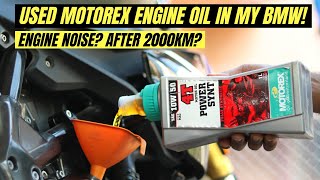 MOTOREX ENGINE OIL REVIEW BMW G310R BIKE 10W50 SYNTHETIC OIL CASTROL LIQUIMOLY BMW 310GS RR RTR [upl. by Catherine]