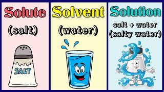 Solute solvent and solution  What are solute and solvent  What is a solution with examples [upl. by Hudgens805]