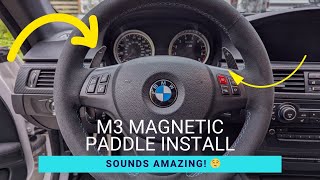 E92 M3 DCT JQ Werkz Madtrace Magnetic Paddle Shifters Install DIY [upl. by Ferde]