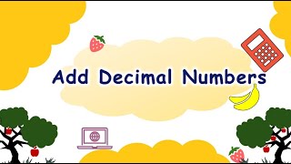 How to add decimals [upl. by Shanda]