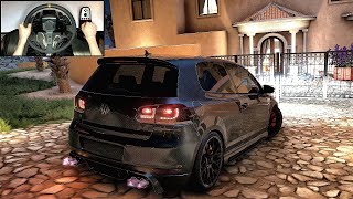 500BHP Volkswagen Golf R VI Night Drive  Forza Horizon 5  Steering Wheel Gameplay [upl. by Sivartal]