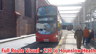 Full Route Visual  London Bus Route 237  White City Bus Stn to Hounslow Heath  VW1402 LK62DVP [upl. by Nitz]