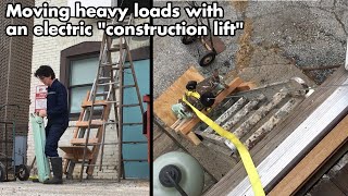 Why you need a Construction Lift on the job Move heavy loads with a ladder and an electric winch [upl. by Dev]