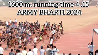 1600 m running time 415  ARMY BHARTI 2024  CHURU STADIUM [upl. by Daggna645]