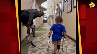 Paralympic medalist Blake Leeper inspires a boy using prosthetic leg for first time [upl. by Nitfa896]