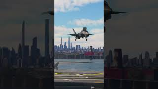 F35 US Marines Jet Fighter escorting Air Force One and landing [upl. by Ahsikram]