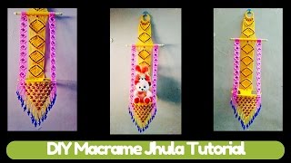 Simple DIY Tutorial of Macrame Jhula making Design 2  Macrame Art  Handmade Jhula [upl. by Judas663]