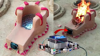 Make a free gas pressure Stove out of clay🫕🫕Primitive Skills  clay stove  New Technology🇵🇰 [upl. by Egamlat319]