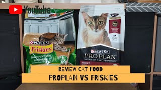 REVIEWCATFOOD PURINA PRODUCTS  Pro Plan VS Friskies Indoor Delights [upl. by Jea892]