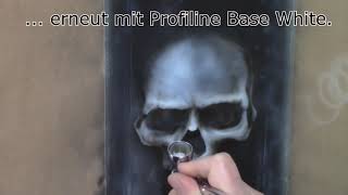 Totenkopf Schablone  Airbrush Videotutorial Anleitung Skull Stencil Candy Paint [upl. by Ansev613]