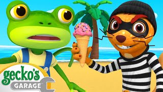 Weasel Steals the Ice Cream  Geckos Garage  Trucks For Children  Cartoons For Kids [upl. by Novrej356]