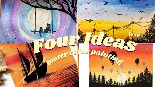 Easy amp Simple Painting💡Ideas For Beginners Water color painting 🎨 [upl. by Ycrem97]