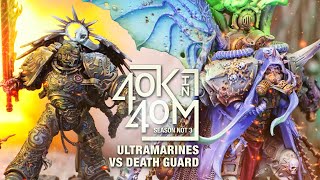 Ultramarines vs Death Guard Primarch Battle Warhammer 40k in 40m [upl. by Bartholomeo]