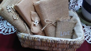 5 Diy ideas how to cover books 📚 with burlap and brown paper [upl. by Eanel]