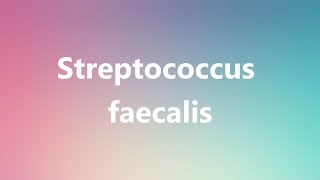 Streptococcus faecalis  Medical Definition and Pronunciation [upl. by Nylyahs]