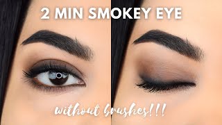 Easy SMOKEY EYE tutorial WITHOUT USING BRUSHES  Lakme eyeconic insta cool kajal  Beginners Makeup [upl. by Tanberg503]