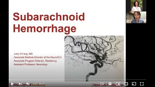 Neuro Lecture Subarachnoid Hemorrhage with Dr Judy Chang [upl. by Adlanor236]