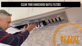 How to Clean your Baffle Filter Range Hood  Quick and Easy [upl. by Hibben]