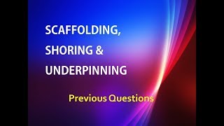 SCAFFOLDING  SHORING  UNDERPINNING  BUILDING CONSTRUCTION  CIVIL ENGINEERING [upl. by Hakaber]