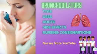 Bronchodilators Uses Type Administration Side Effects  Bronchodilator Drugs [upl. by Prentice]