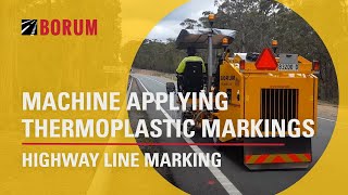 HIGHWAY line marking machine applying THERMOPLASTIC PROFILED MARKINGS [upl. by Razaele]