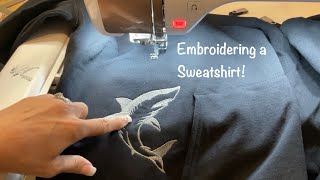 Machine Embroidering a Sweatshirt [upl. by Labannah]