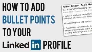 How to Add Bullet Points to LinkedIn Profile  LinkedIn Text Formatting Code [upl. by Tiras300]