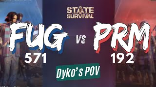 State of Survival RESERVOIR RAID FUG 571 vs PRM 192 Dykos POV [upl. by Rolandson]