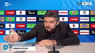 Il mister Gennaro Gattuso in collegamento Ubaldo Pantani  Quelli che il calcio 02122018 [upl. by Leigh704]