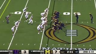 Donovan Edwards 46 Yard Touchdown Run  2 Washington vs 1 Michigan  2024 National Championship [upl. by Gasper]