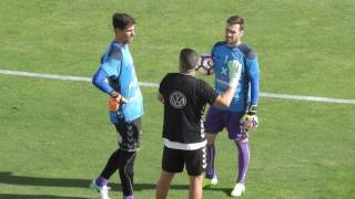 CD Tenerife and Gimnàstic de Tarragona Goalkeepers Warm Up [upl. by Seidel]